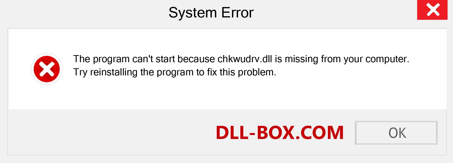  chkwudrv.dll file is missing?. Download for Windows 7, 8, 10 - Fix  chkwudrv dll Missing Error on Windows, photos, images